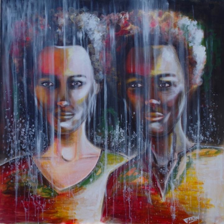 绘画 标题为“Sisters” 由Marie Ayissi, 原创艺术品, 丙烯