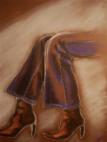 Drawing titled "FASHION" by Marie Ayissi, Original Artwork, Pastel