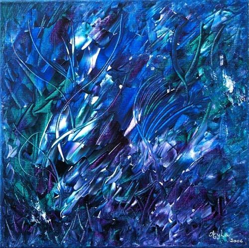 Peinture intitulée "rêve bleu" par Ayla, Œuvre d'art originale