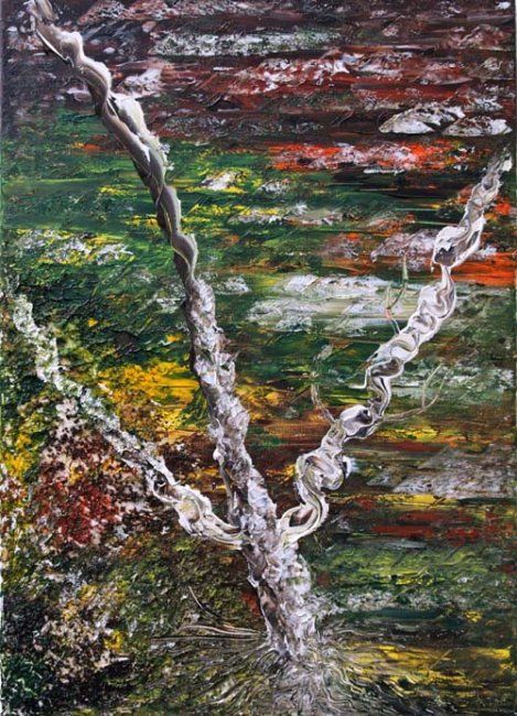 Pittura intitolato "arbre de paix" da Ayla, Opera d'arte originale