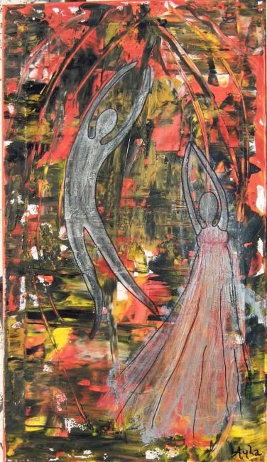 Peinture intitulée "roméo et juliette" par Ayla, Œuvre d'art originale