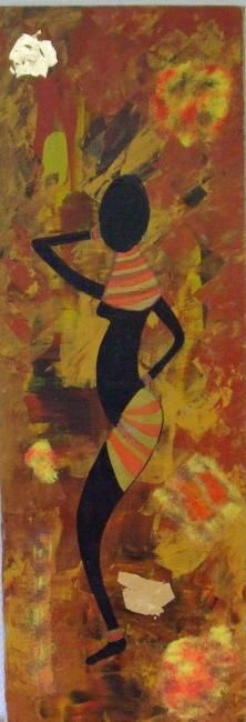 Peinture intitulée "africaine 4" par Ayla, Œuvre d'art originale