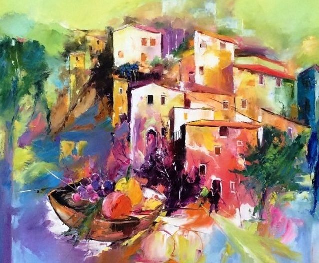 Peinture intitulée "verte-vallee.jpg" par Hayme, Œuvre d'art originale,
