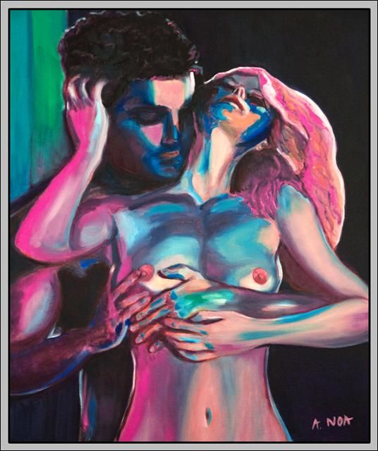 Pittura intitolato "Love" da Aymeric Noa Artiste Peintre, Opera d'arte originale, Olio