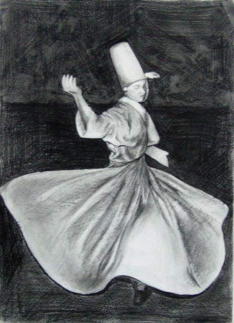 Drawing titled "Dervish" by Ayse Kumbasar, Original Artwork