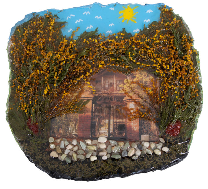 Artigianato intitolato "Mimosa House" da Nature'S Colors Art, Opera d'arte originale, Arredamento