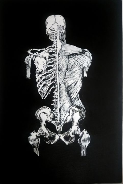 Malerei mit dem Titel "Human Bone and Musc…" von Ayşe Taşdelen, Original-Kunstwerk, Acryl