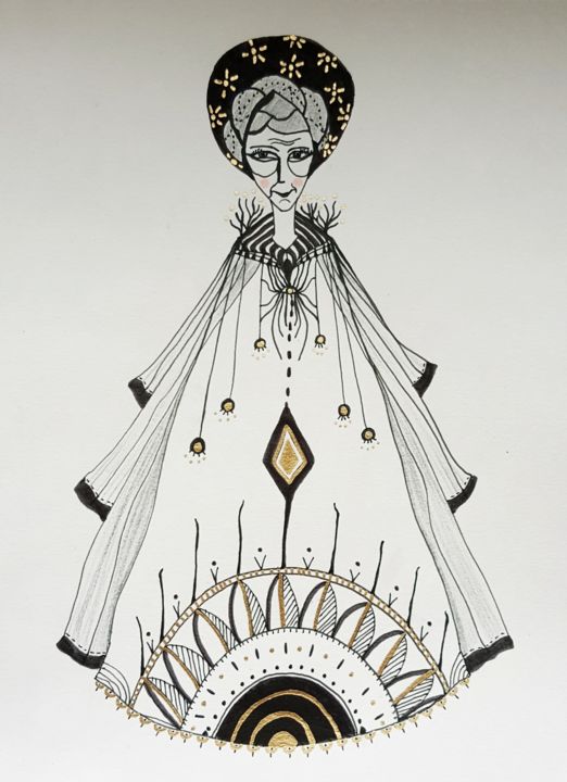 Disegno intitolato "Lady Wisdom" da Aisu, Opera d'arte originale