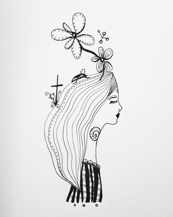 Drawing titled "The Soul Grows" by Aisu, Original Artwork, Marker