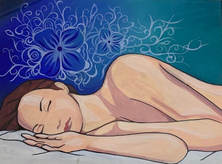 Drawing titled "Sweet Dreams" by Azad Rustamov, Original Artwork, Acrylic