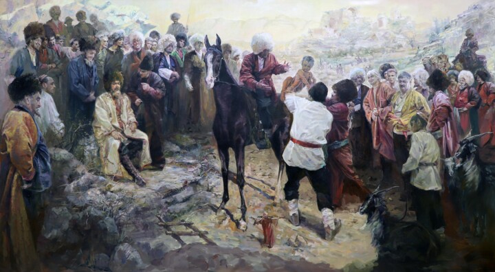 Painting titled "The origin of Gorog…" by Azat Myradov, Original Artwork, Oil