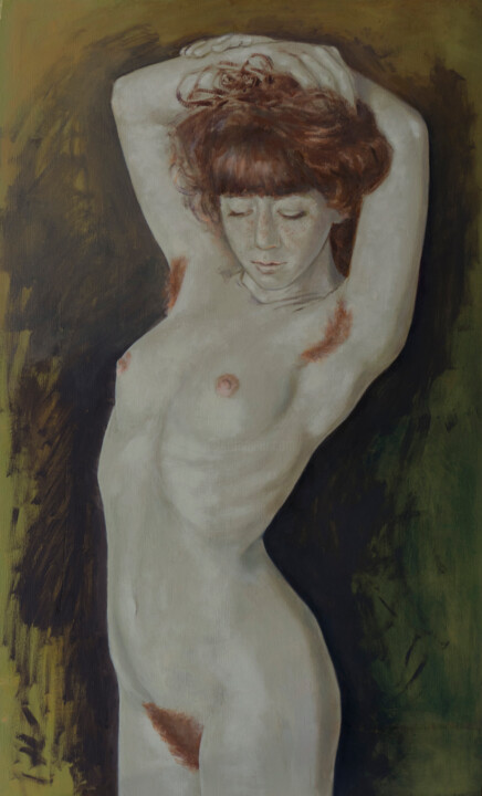 Картина под названием "Étude de nu féminin" - Azat Pogosian, Подлинное произведение искусства, Масло