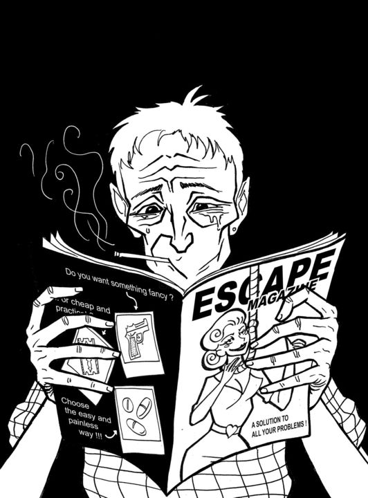 Dibujo titulada "Escape" por Azathoth, Obra de arte original, Lápiz