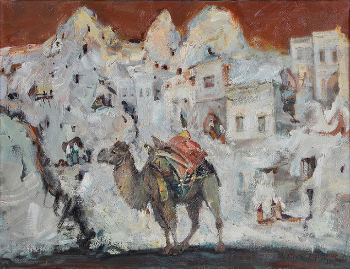 Malerei mit dem Titel "Cappadocia" von Hasan Tashdemir, Original-Kunstwerk, Öl