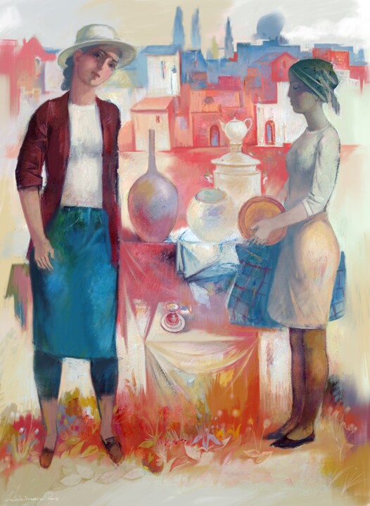 Картина под названием "Dialog" - Azeriman, Подлинное произведение искусства, Цифровая живопись