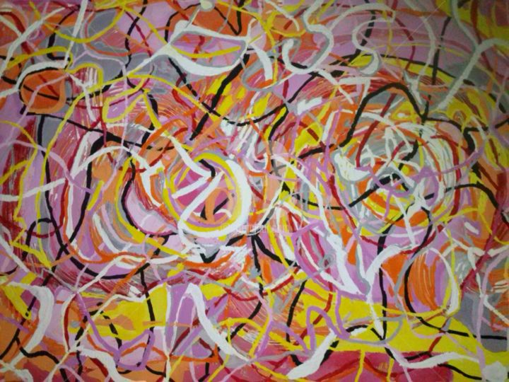 Painting titled "les labyrinthes" by Fatine, Original Artwork, Gouache