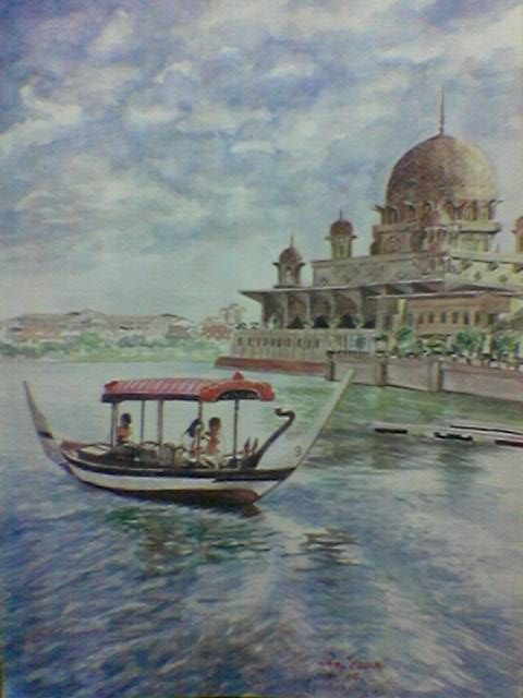 Painting titled "putrajaya gondola" by Zizan, Original Artwork