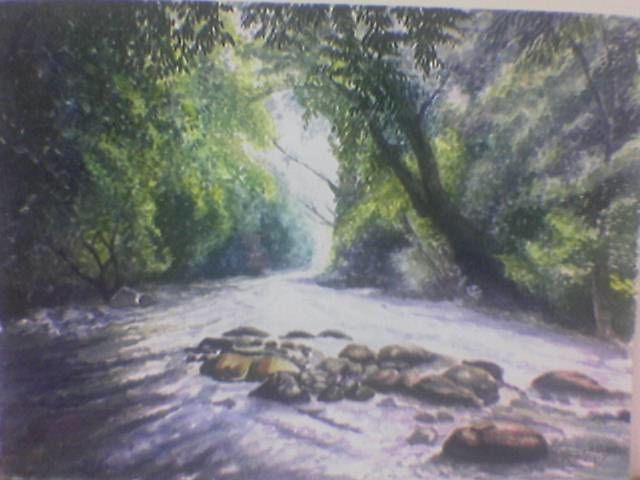 Painting titled "lanscape" by Zizan, Original Artwork