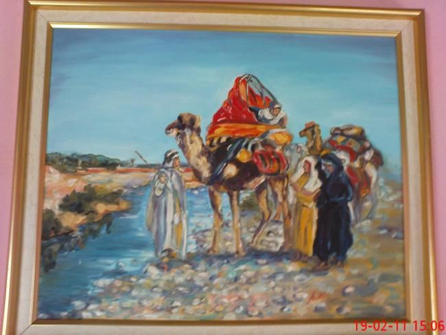 Painting titled "caravane" by Varka, Original Artwork, Oil