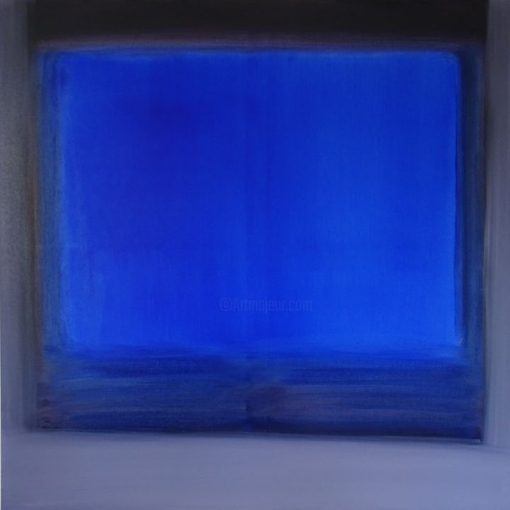 Painting titled "aktives Blau" by Agnes Zirke, Original Artwork, Oil