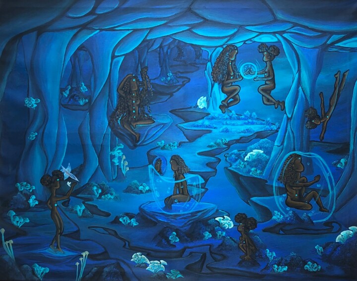 Peinture intitulée "Berceau de l’âme" par Aziza Siankam, Œuvre d'art originale, Acrylique