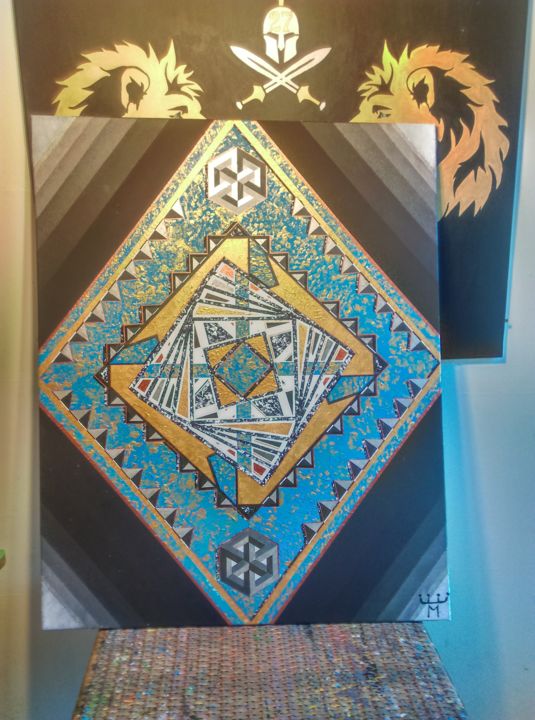 Peinture intitulée "losange 2" par Maxgallerys, Œuvre d'art originale, Acrylique