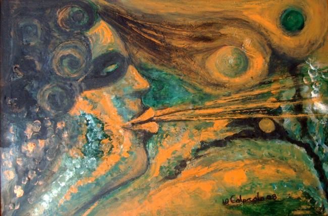 Painting titled "EL VIENTO." by Mary Carmen Diez Colorado, Original Artwork