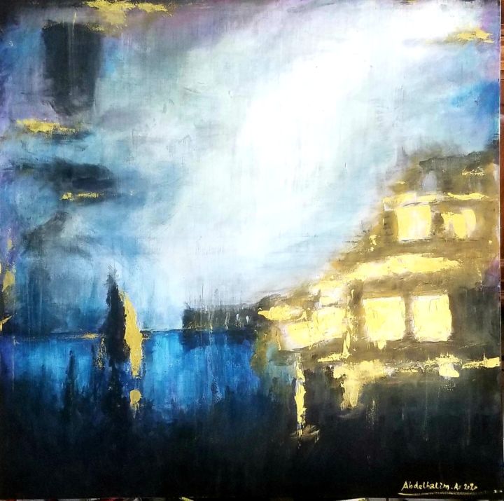 Schilderij getiteld "BlackPort" door Azd, Origineel Kunstwerk, Acryl