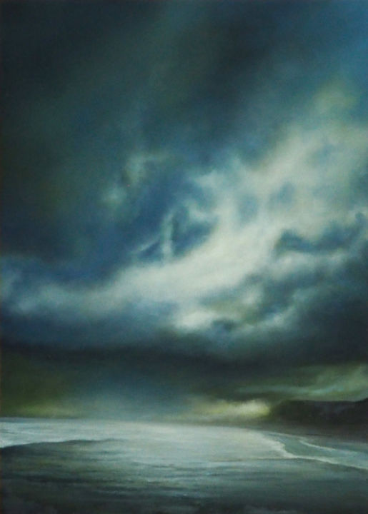 Peinture intitulée "Laino iluna (ciel s…" par B. Alexis, Œuvre d'art originale, Huile