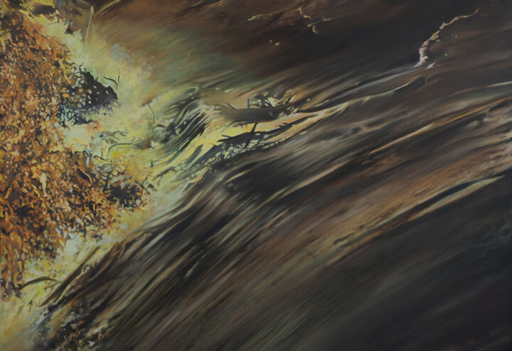 Peinture intitulée "Le cèdre calciné." par B. Alexis, Œuvre d'art originale, Huile
