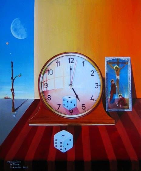 Pintura titulada "Probability in Time." por Dr B Kandar, Obra de arte original, Acrílico