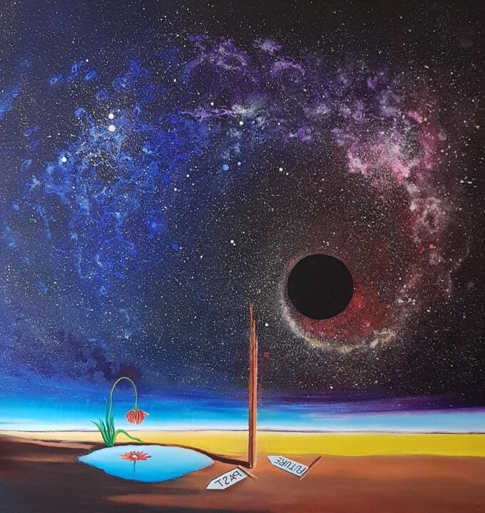 Painting titled "Black hole, a place…" by Dr B Kandar, Original Artwork, Acrylic