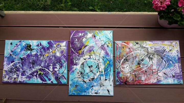 Painting titled "TRIPTYQUE" by B.L, Original Artwork, Acrylic
