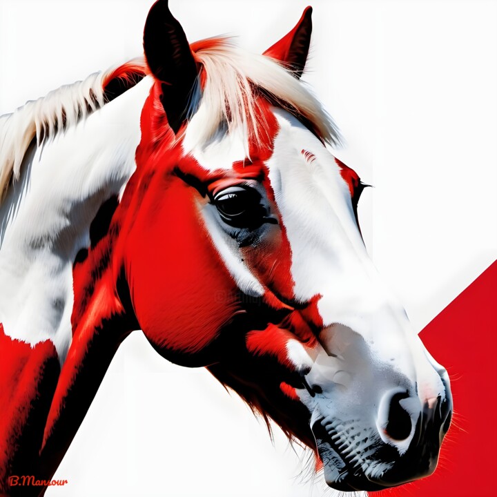 「Horse」というタイトルのデジタルアーツ B.Mansourによって, オリジナルのアートワーク, 2Dデジタルワーク