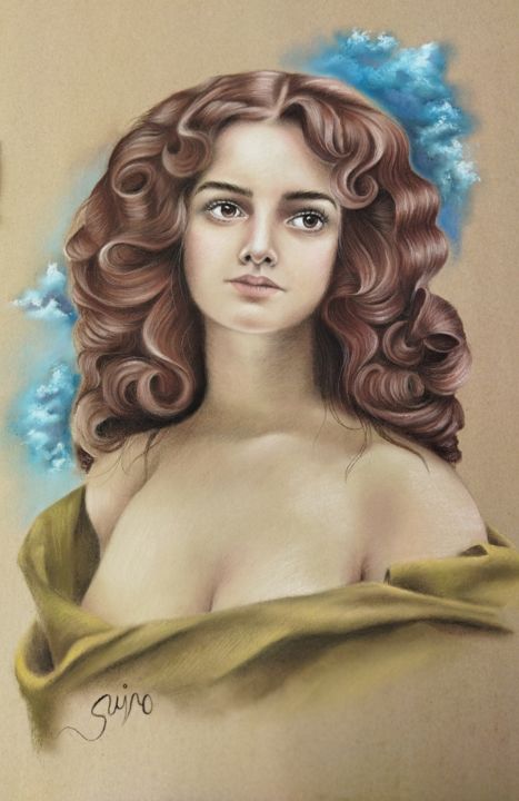 Peinture intitulée "Attractive look of…" par Bahareh Marandi, Œuvre d'art originale, Pastel