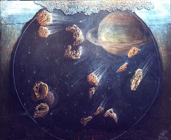 Painting titled "Espace bleu milléna…" by B. Rolin, Original Artwork