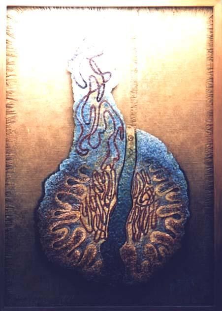 Painting titled "Empreinte végétale" by B. Rolin, Original Artwork