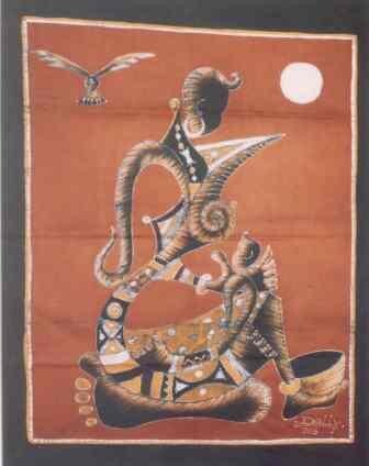 Artisanat intitulée "Batik" par Babacar Diallo, Œuvre d'art originale