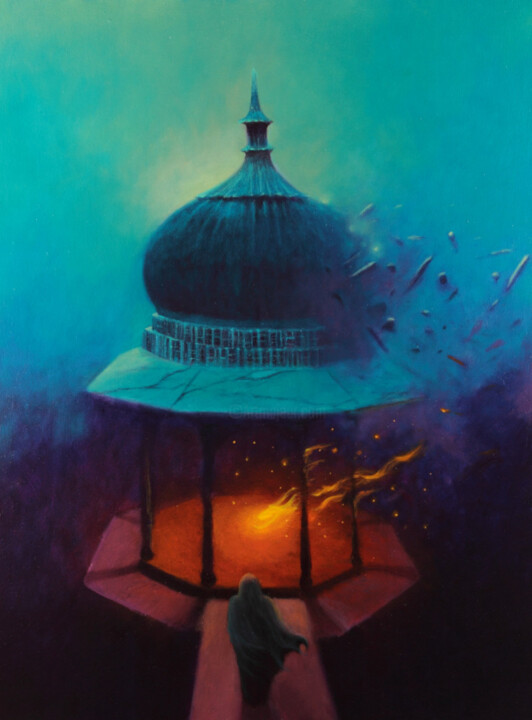Malarstwo zatytułowany „Friendly Fire” autorstwa Babar Moghal, Oryginalna praca, Olej