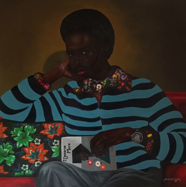 Картина под названием "Deserving More" - Babatunde Bakare, Подлинное произведение искусства, Масло