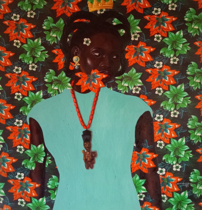 Painting titled "Threads of sovereig…" by Babatunde Bakare, Original Artwork, Oil