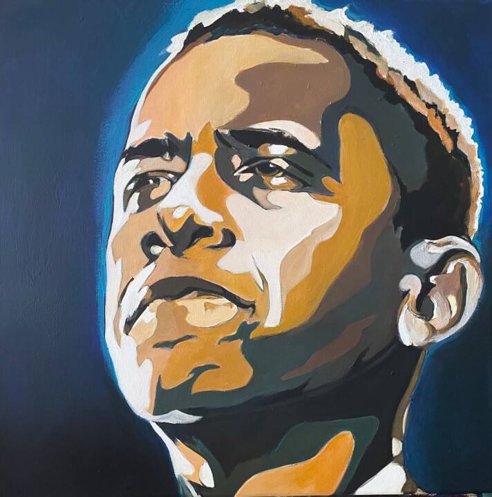 "OBAMA" başlıklı Tablo Babeth Puech tarafından, Orijinal sanat, Akrilik Ahşap Sedye çerçevesi üzerine monte edilmiş