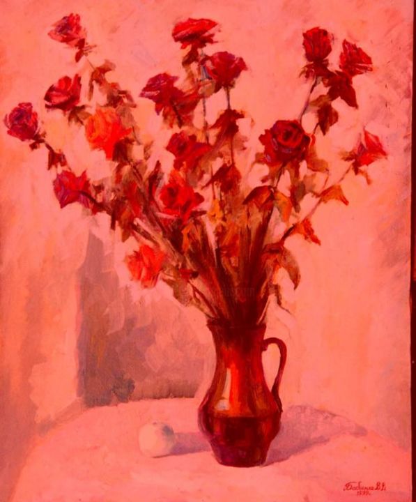 Peinture intitulée "Dead roses" par Volodimir Babienko, Œuvre d'art originale