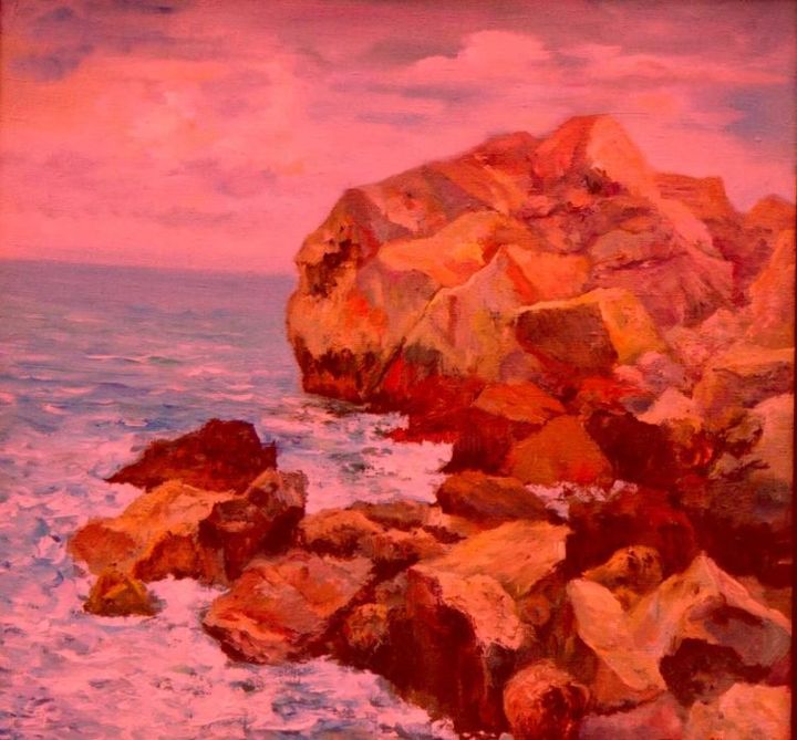 Peinture intitulée "Aivazovsky's rock" par Volodimir Babienko, Œuvre d'art originale