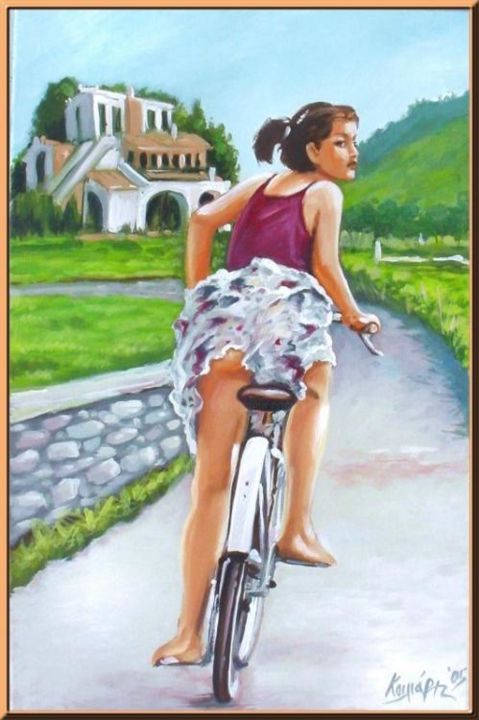 Malerei mit dem Titel "Bike1" von Koiliar Is, Original-Kunstwerk