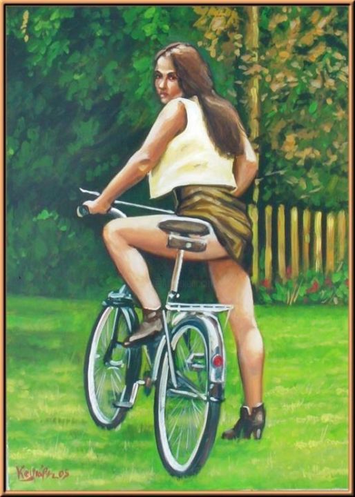 Schilderij getiteld "Bike3" door Koiliar Is, Origineel Kunstwerk