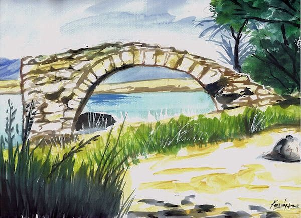 Ζωγραφική με τίτλο "Old bridge" από Κοιλιάρ-Ις, Αυθεντικά έργα τέχνης, Λάδι