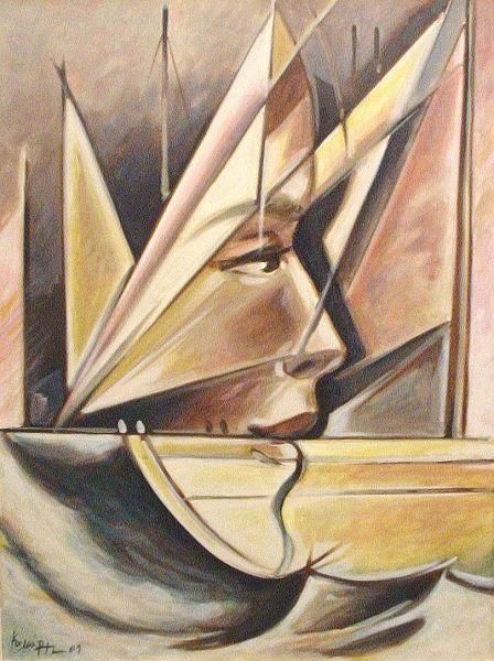 Malerei mit dem Titel "Boat " von Koiliar Is, Original-Kunstwerk, Öl