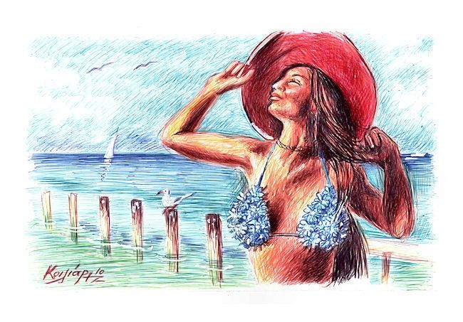 Drawing titled "summer sun" by Koiliar Is, Original Artwork, Other