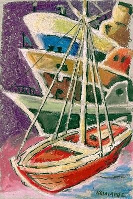 Painting titled "MiniBoat10" by Koiliar Is, Original Artwork